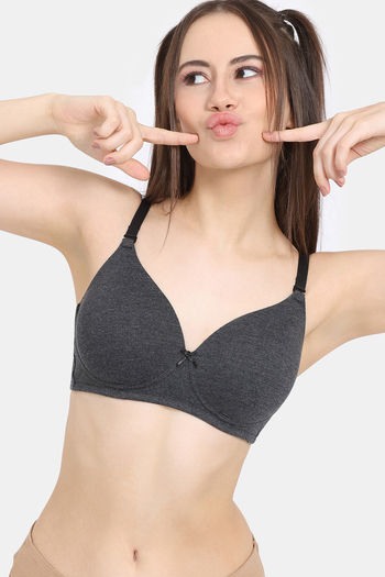 Buy Rosaline Padded Non Wired 3/4th Coverage T-Shirt Bra - Black Beauty